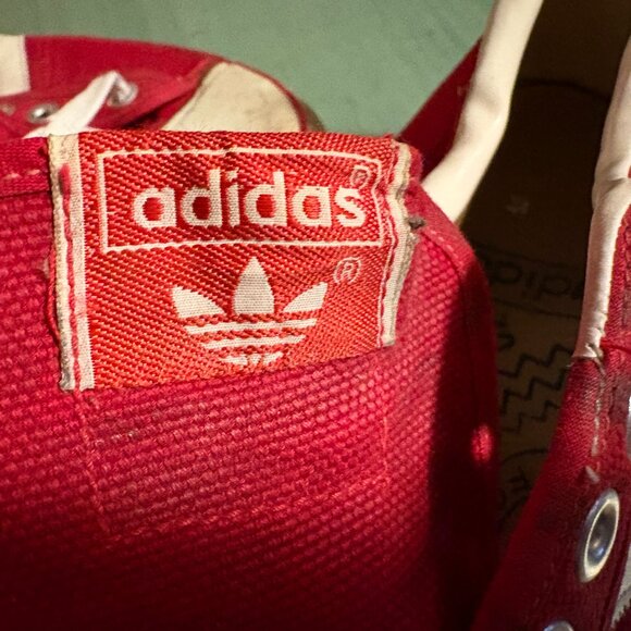 Vintage 70s Adidas Die Marke Mit Den Taiwan Red Sneakers Size 12.5 - Picture 12 of 16